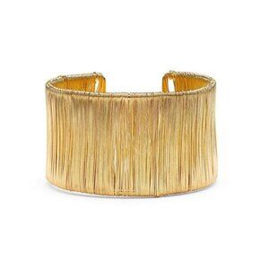 7 Charming Sisters Deserted Island Bracelet Intricately Woven Gold Plate Cuff